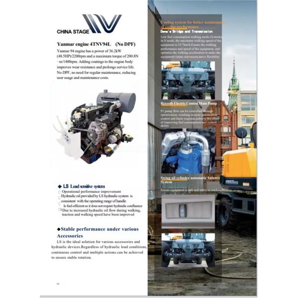 37KW Korea Hyundai Excavator HW60ECO Wheel Jindongyu Machinery