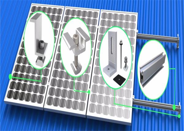 Vertical Flat Roof Mounting System High Anodized Aluminum Extrusion Frame
