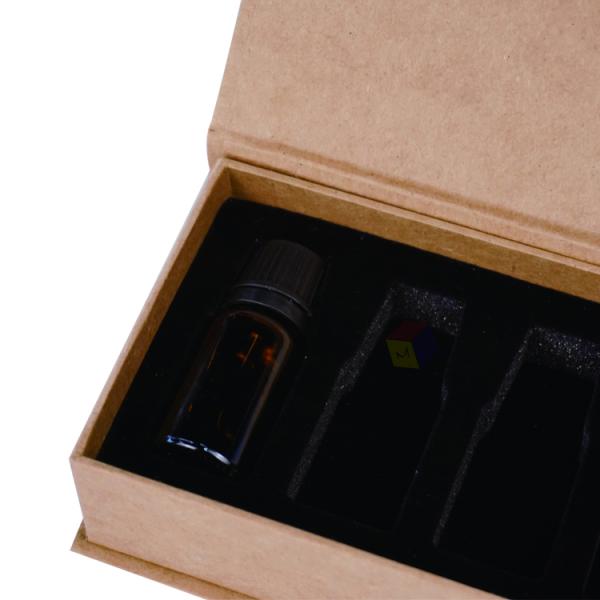 Embalaje de botellas de cartón Kraft Papel Sero Cosmético Goteador Cajas regalo con espuma de inserción Cajas rígidas