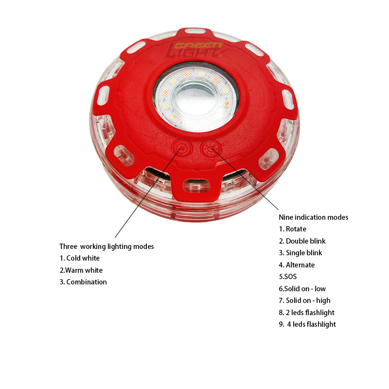 LED Warning Light designed for high visibility up to 1600 meters underwater with rechargeable battery and multiple colors