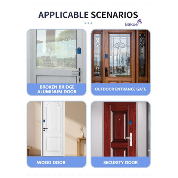 Black Smart Digital Door Lock Wireless Bluetooth Keyboard Business Residential Doors