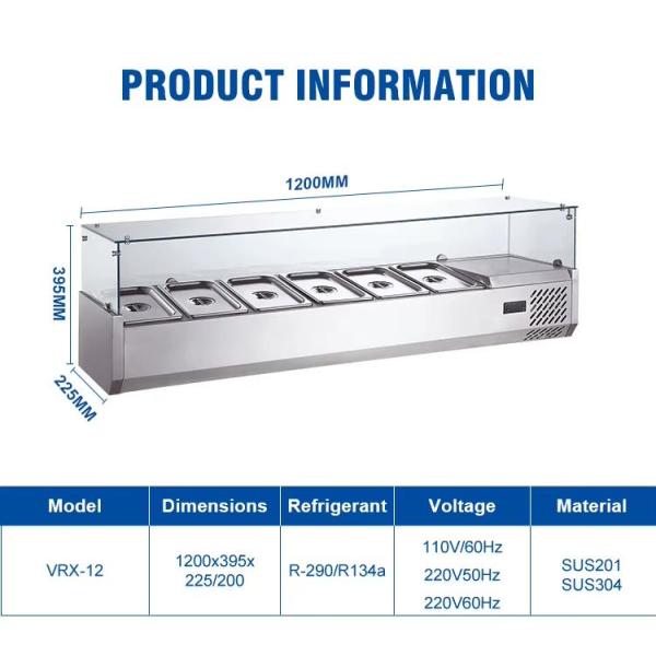 Glass Top Salad Bar Counter Display Used