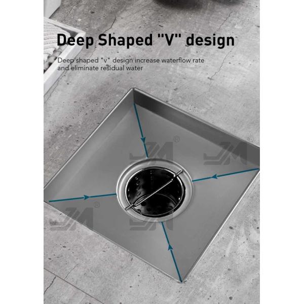 5.25 Inch Modern Square Shower Drain Stainless Steel 304 Material With Removable Grate