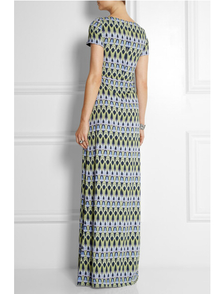 Women Floor Length Printed Evening Gown Dress