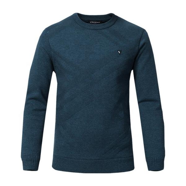 Custom Logo Round Neck Knit Pullover Sweater  Customizable Plain long Sleeve Winter Sweaters for Men