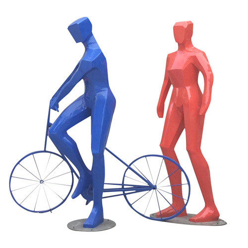 Fiberglass Abstract Garden Sculptures A Whole Family Outdoor Painted