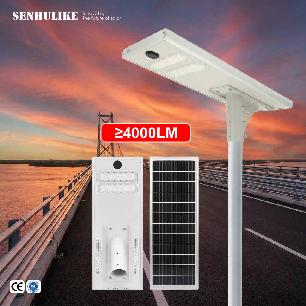 Premium 100W Dual Module White Solar Street Lamp Motion Sensor Dusk to Dawn IP65