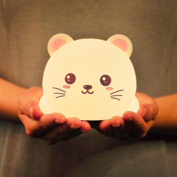 Ночной фонарь для детей Милый силиконовый щенко Ночной фонарь с 2 уровня яркости 7 цветов Каваи сенсорная лампа для спальни