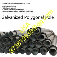 Hongxin 55FT 2-Segments Q355 Dodecagonal Hot Dip Galvanized Transmission Power Steel Poles