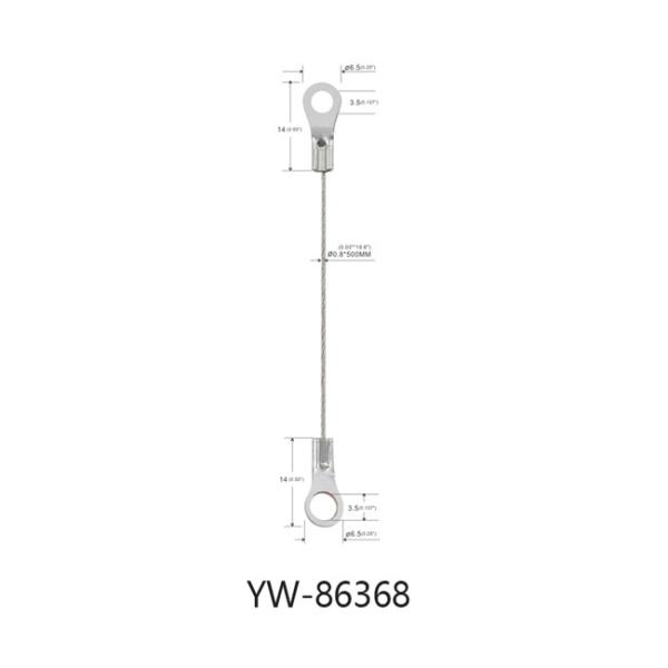 1.2mm Dia Stainless Steel Wire Rope Sling With Loop And Loop Screw Accessory YW86365