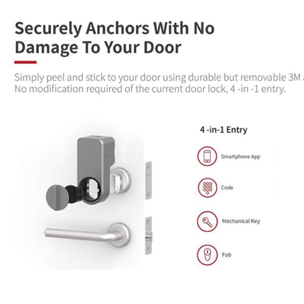 1 Year Battery Life High Security Electronic Smart Door Lock for Glass Wood Steel Door