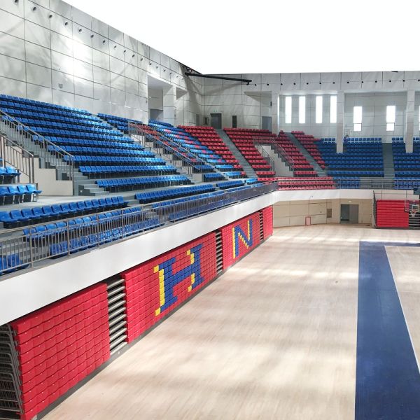 Customized Size Retractable Bleacher Seating with Integrated Writing Board and 5-Year Warranty