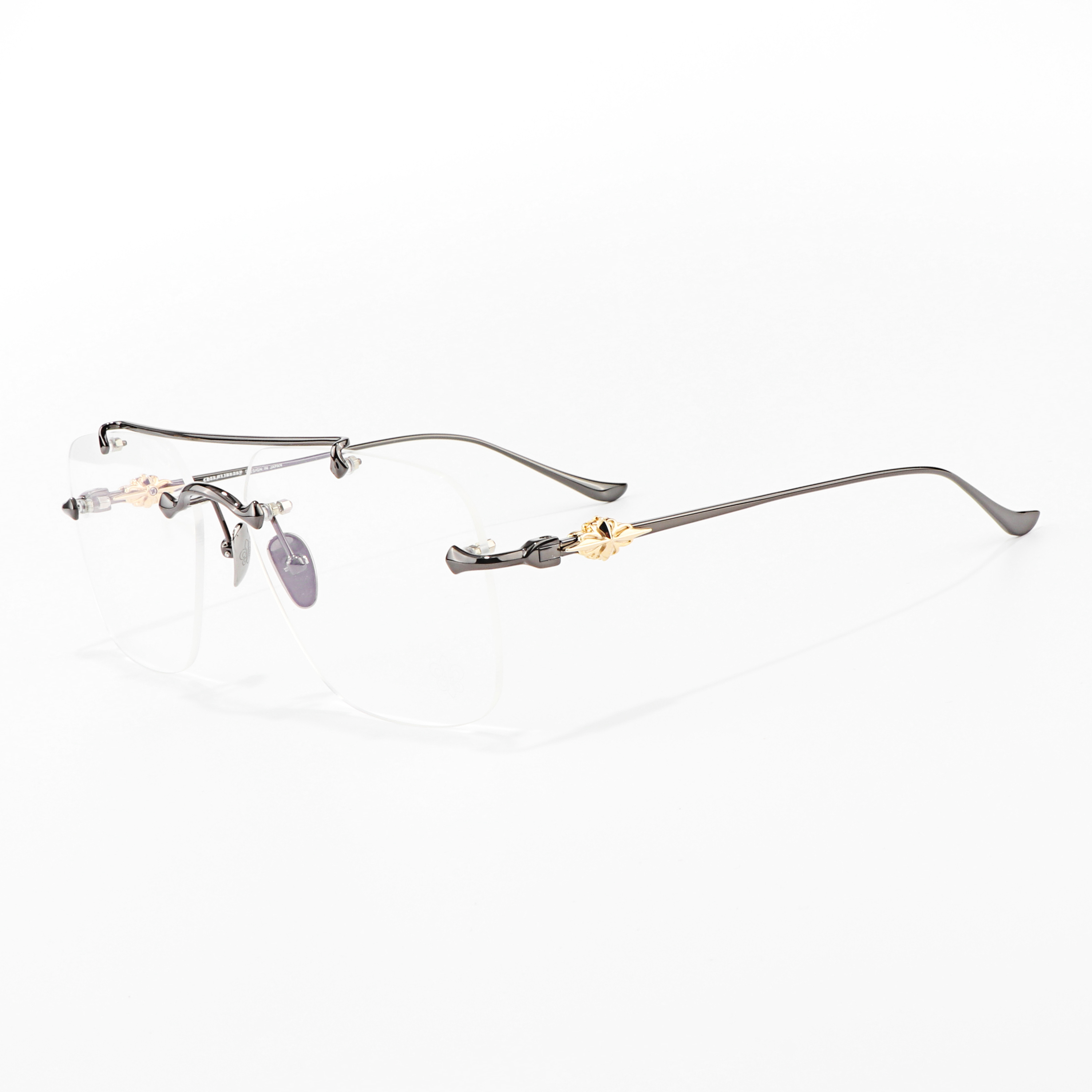 Large Size Pattern Matte Retro Modern Design Pilot Frameless Optical Prescription Presbyopia Women's Luxury Brand Glasses Frame
