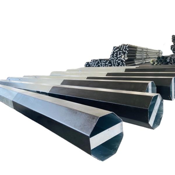 30FT Q355B Communication Pole Octagonal Distribution Utility Pole Equipment 3.0mm