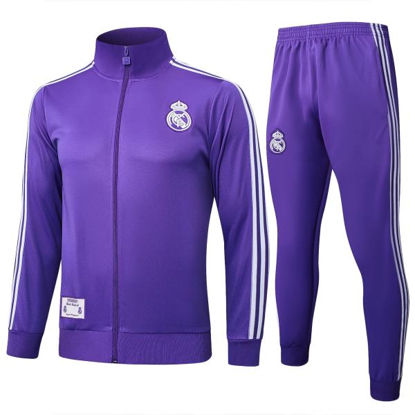 Real Madrid Purple Long Sleeved Football Training Suit Team Style Support