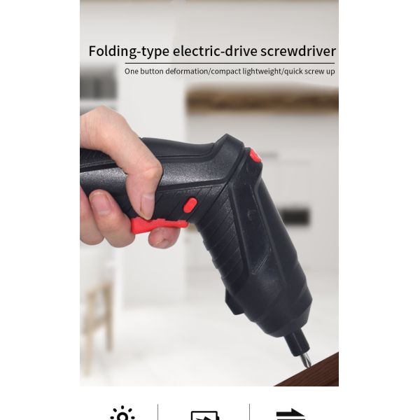 Compact USB-Charging Foldable Electric Screwdriver Quick Industrial Screw Drivers for Door/Window Installation Battery