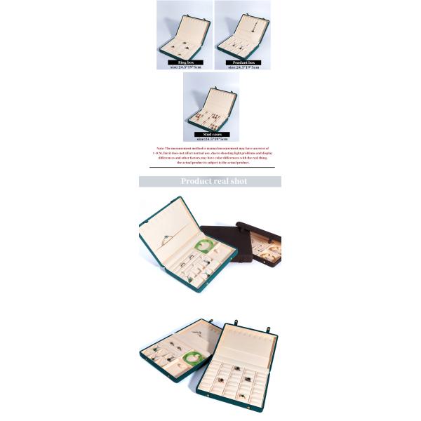 Caja de joyas de cuero para el almacenamiento elegante y seguro de los aretes de la pulsera del collar