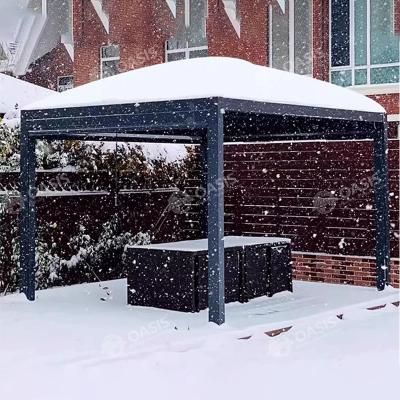 Fully Sealed Outdoor Aluminium Louvered Pergola Snow Proof Custom For Restaurants