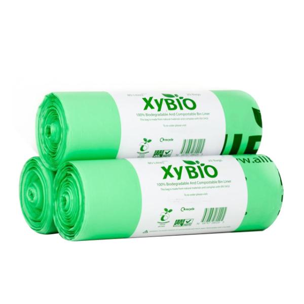 Populaire à base d'amidon de maïs écologique durable en gros 100% plastique biodégradable compostable sacs à ordures sur mesure imprimé