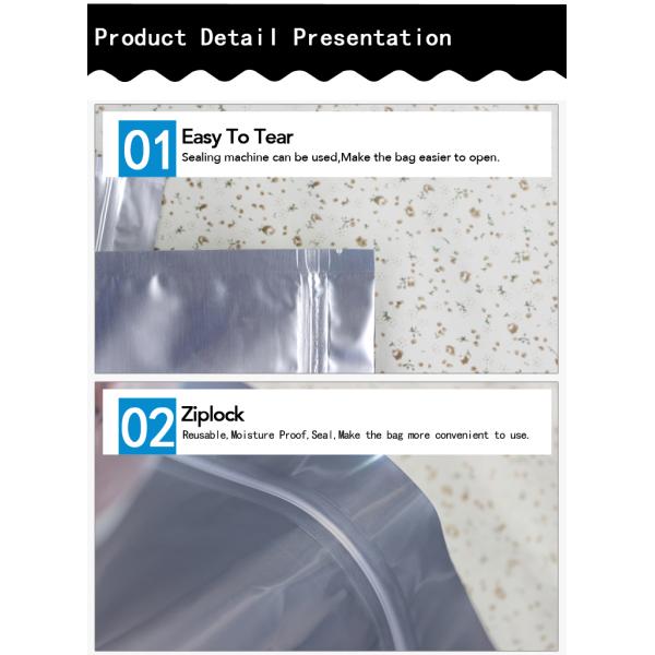 Zipper Plastic Pouch Aluminum Foil Packaging Bags 10 Colors Printing Smell Proof