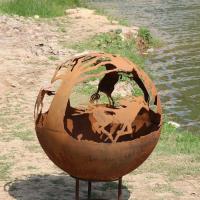 weathering steel Outdoor Wood/Gas Steel Fireplace Assembly Required