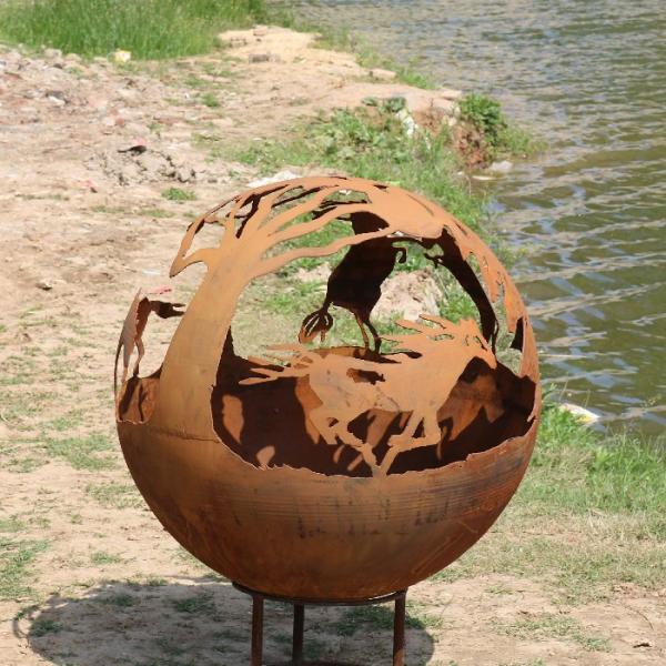 weathering steel Outdoor Wood/Gas Steel Fireplace Assembly Required