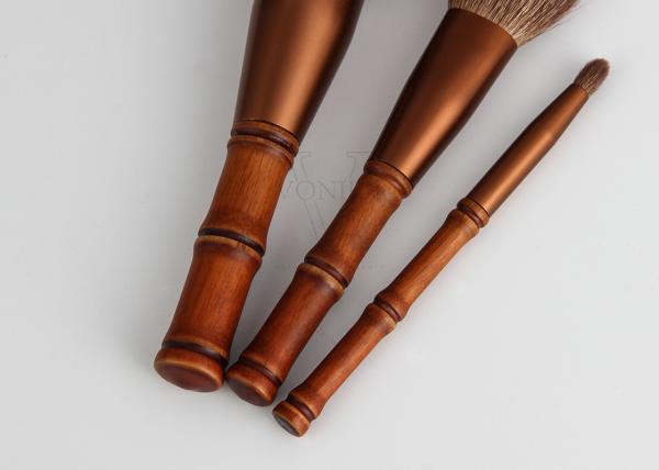 A beleza Mini Travel Bamboo Makeup Brushes de Vonira ajustou-se com grupo do caso do armazenamento