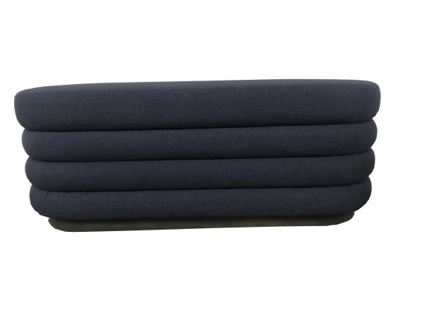 Fully blue linen fabric upholstery bench/ ottoman/bed bench for hotel bedroom furniture,soft seating for hotel bedroom