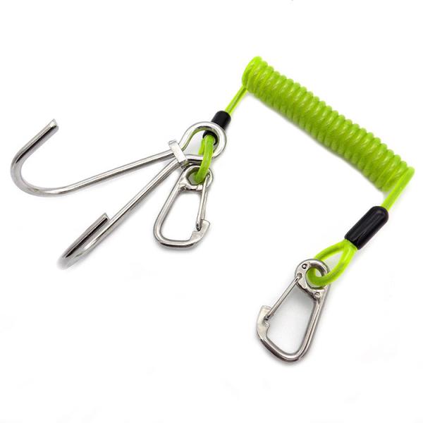 A corda de fio retrátil da corda da segurança do dever de Lanyard Fishing Coiled Lanyard Heavy da ferramenta para o caiaque rema a pesca de mar