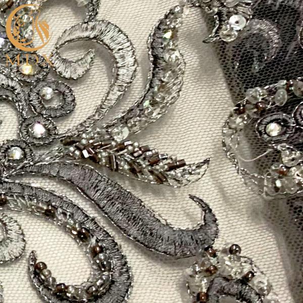 Чистая рука отбортовала вышитую Bridal ткань шнурка для платьев вечера моды