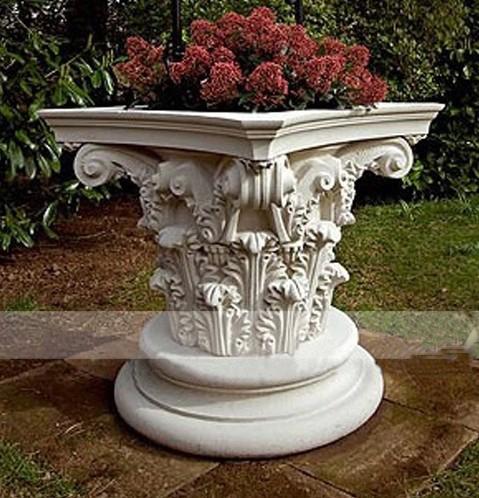 Garden Stone Flower Pot, Stone Carved Planter, Marble Granite Flower Pot (YKFP-7)