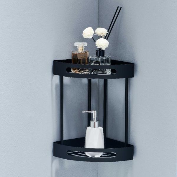 304 accessoires noirs de cuisine de rangée de l'étagère 2 de coin de salle de