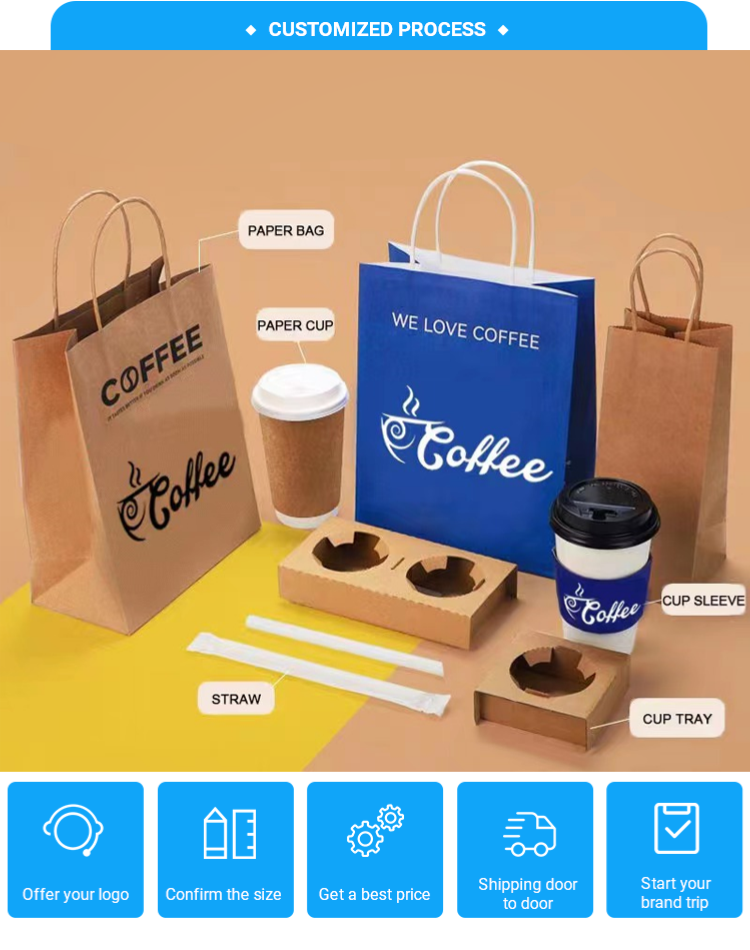 Luxury Custom Gold Cardboard Double Layer Paper Cups with Lid