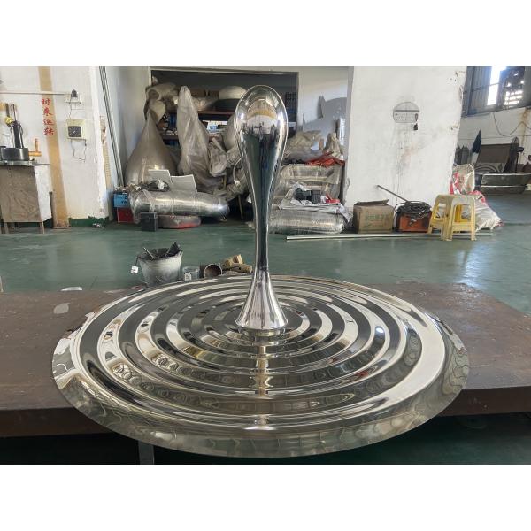 Mirror Stainless Steel Water Drop Sculpture Pool Water Feature Decoration