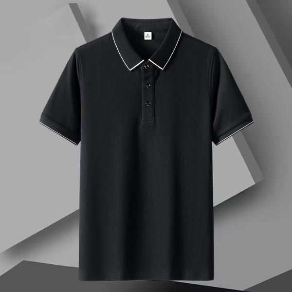 Lapela Sleeved curto Polo Tops Horse Riding da camisa do T dos homens frescos finos