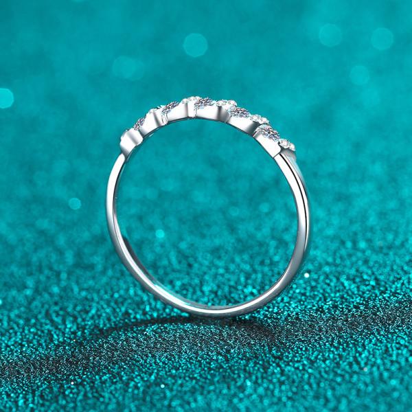 Anneaux en acier inoxydable argenté 925 or moissanite diamant femmes bagues de mariage