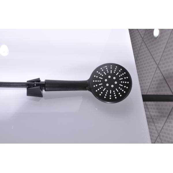 Square Bathroom Shower Cabins White Acrylic ABS Tray Black Painted