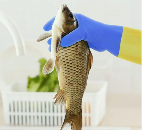 Alkali Resistant Neoprene Bicolor Industrial Glove Chemical Resistance Heat Resistant