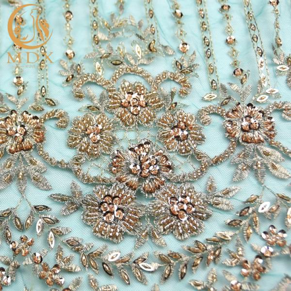 Forma George Embroidery Lace Fabrics Green Mesh Handmade 20% Polyeter
