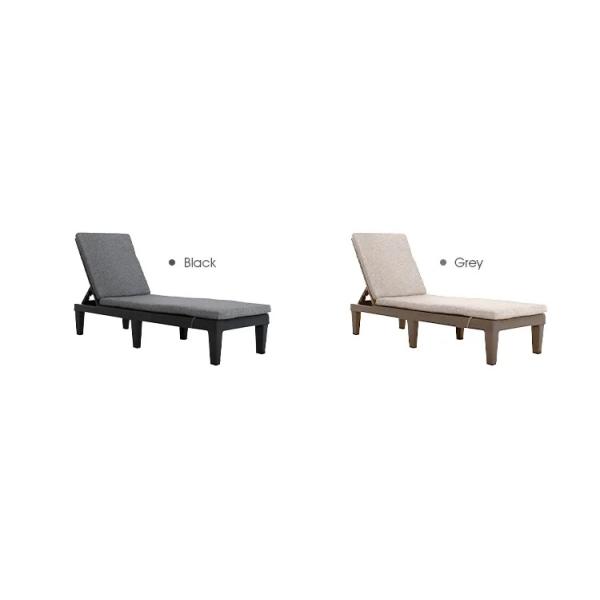 Modern Outdoor Beach Patio Hotel Sun Lounger Chair with Cushion and Stackable Design