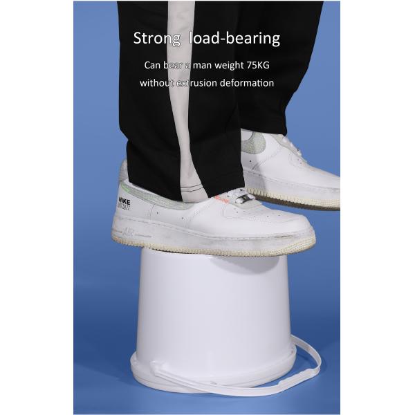 White Oval Paint Bucket With Handle And Lid For Print