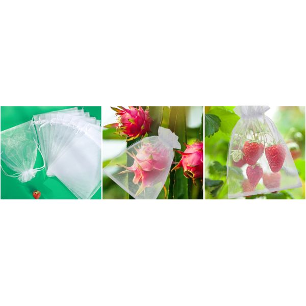 Garden Fruit Protection with Drawstring Reusable Netting Mesh Bags Fruit Netting Bags Fruit Trees Fruit Cover Mesh Bag With Drawstring, Netting Barrier Bags Grapes Mango Fruit Trees Veggies Garden