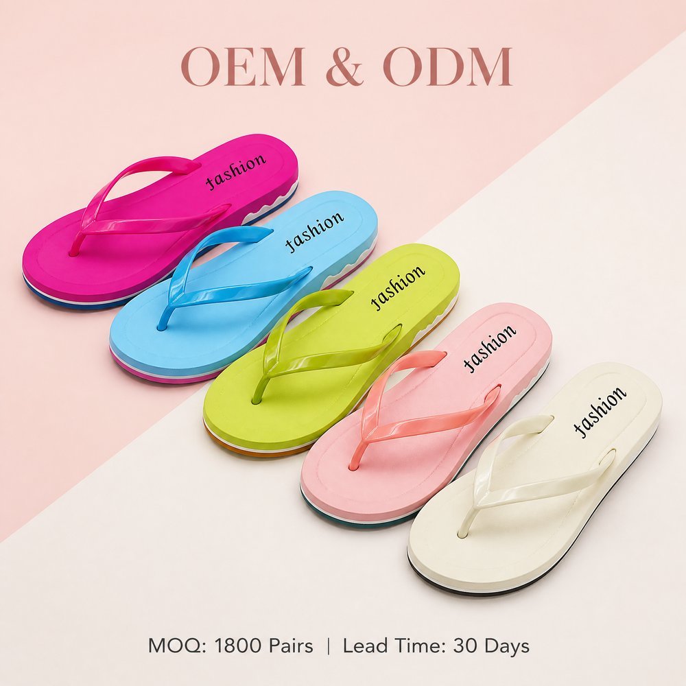 Diamond Stitch Flip Flops with Two-Tone Sole Edge | Source Factory Supply