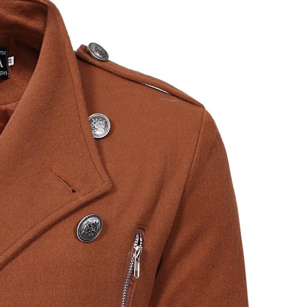 Oversized Mens Long Bomber Jacket , Adjustable Belt Long Double Breasted Trench Coat