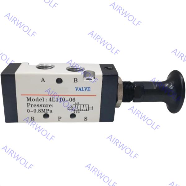 AIRTAC 5/2 Way Push pull Valve ,4L series 1/8 1/4 3/8  Pneumatic Manual Hand valve