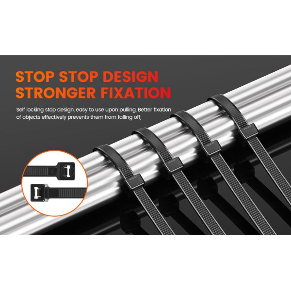 Heavy Duty Double Sided Zip Ties 24 Inch 300 LBS Tensile Strength Durable For Indoor