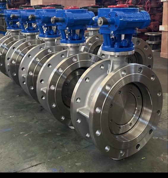 Triple Eccentric Offset Flanged Butterfly Valves Manual  Worm Gearbox PN16 25 40 Cast Steel Ductile