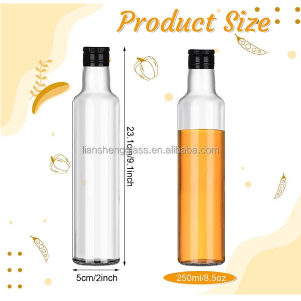 Контейнер для хранения пищи 750 мл Прозрачная стеклянная бутылка для кухонного уксуса