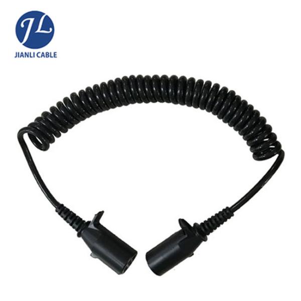 Male To Female Rear View Camera Cable 7 Pin Din Connector Spiral Trailer Cable