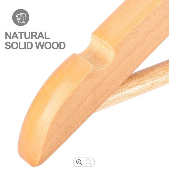 17.8in Small Wooden Coat Hangers Hotel Anti Theft Clothes Hangers